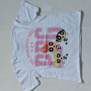 The powerpuff Girls cartoon t-chirt white Juniors size XL‎